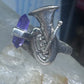 Trumpet ring amethyst horn musical instrument band sterling silver size 7.50 women girls