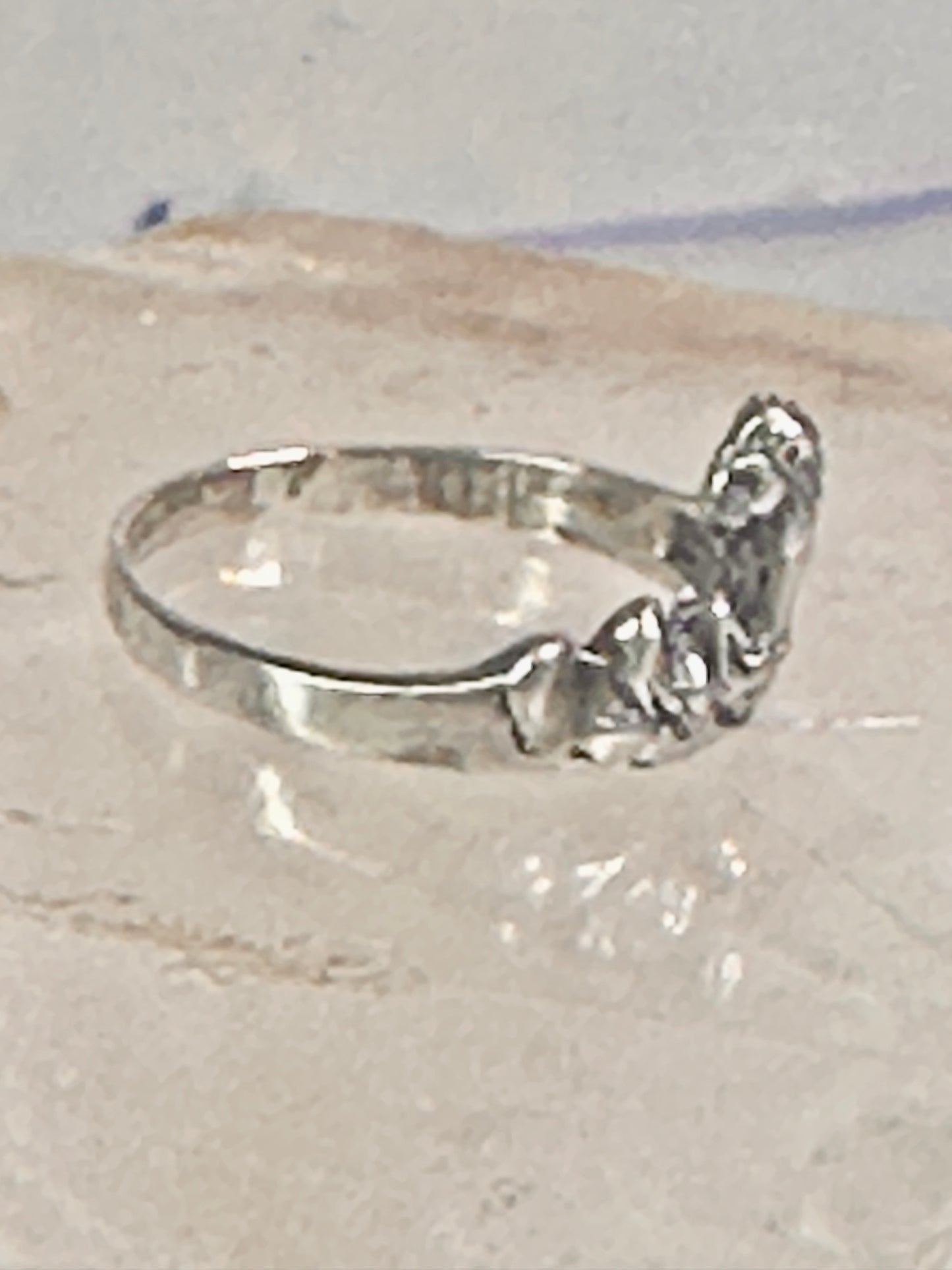 Lion Ring animal band Size size 7.25 sterling silver women girls