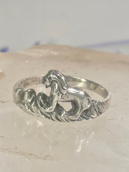 Lion Ring animal band Size size 7.25 sterling silver women girls