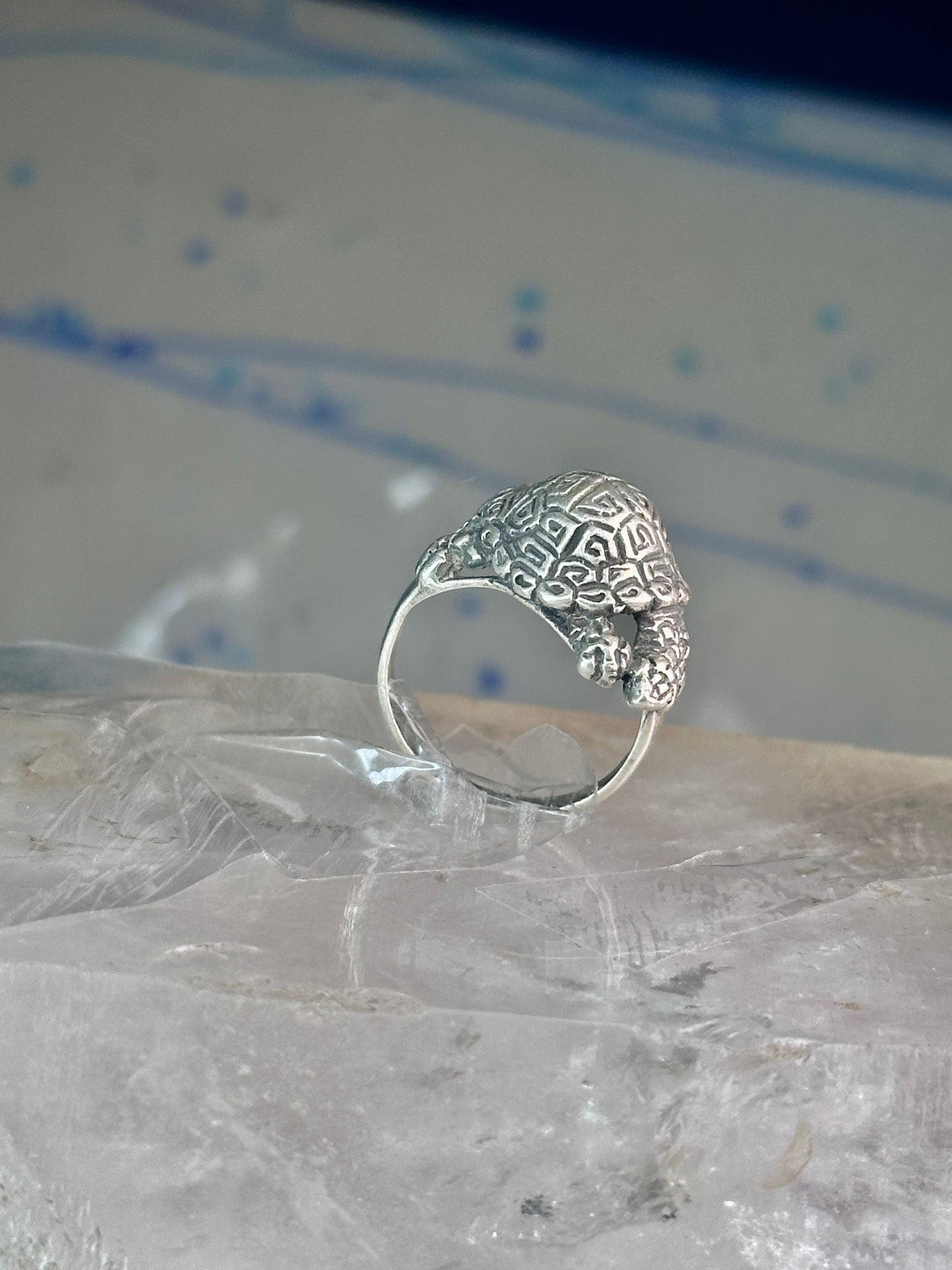 Turtle ring tortoise band size 5.25 sterling silver women girls