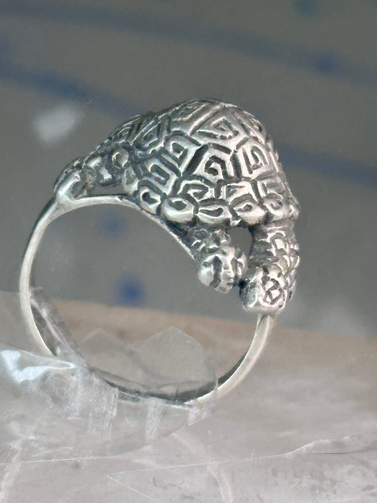Turtle ring tortoise band size 5.25 sterling silver women girls