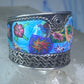 Millefiori ring cigar band rope design glass sterling silver size 5.5 women girls