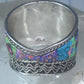 Millefiori ring cigar band rope design glass sterling silver size 5.5 women girls