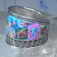 Millefiori ring cigar band rope design glass sterling silver size 5.5 women girls