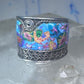 Millefiori ring cigar band rope design glass sterling silver size 5.5 women girls