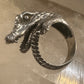 Alligator ring leaves size 5 Crocodile reptile sterling silver women