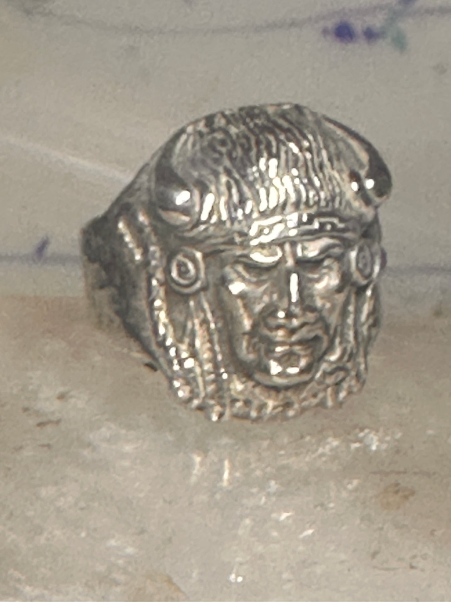 Buffalo headdress ring southwest chief size 10.2 sterling silver men women