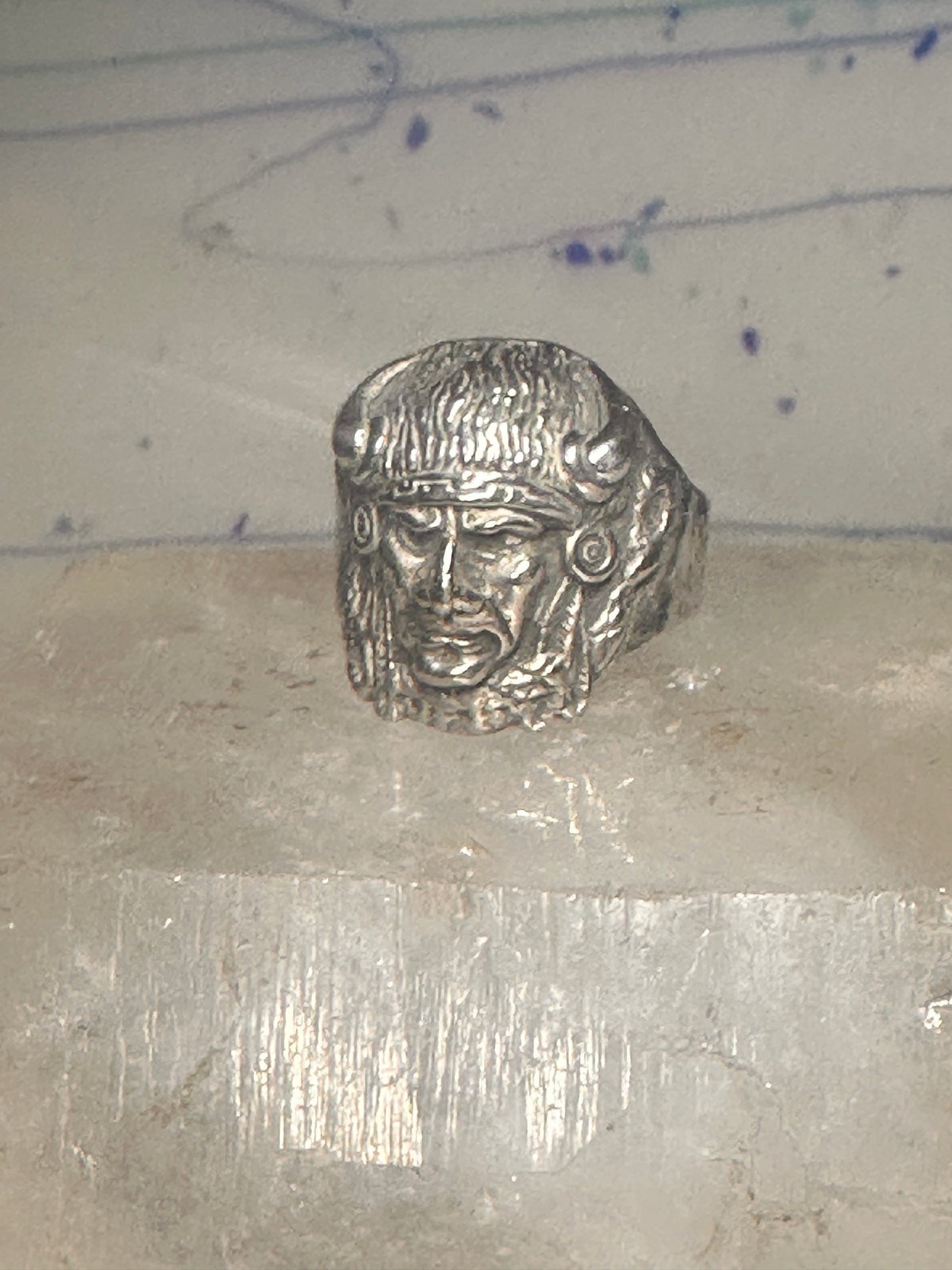Buffalo headdress ring southwest chief size 10.2 sterling silver men women