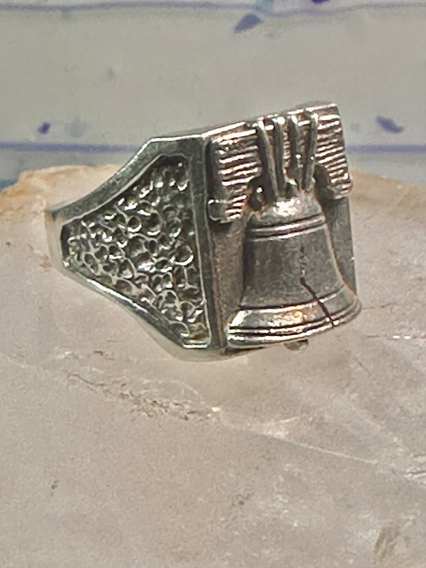 Liberty Ring U S A Bell band Size size 8.75 sterling silver women men