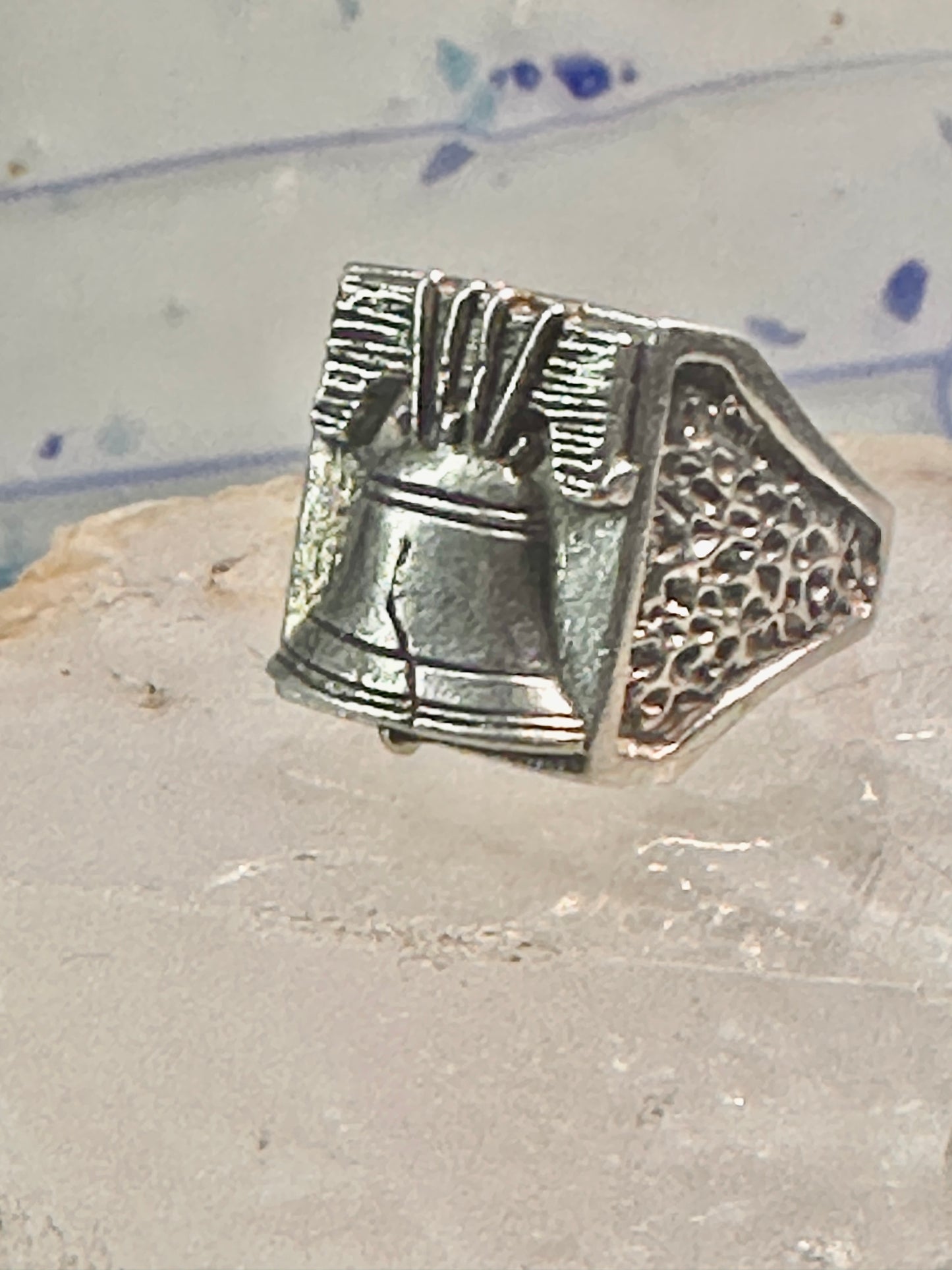 Liberty Ring U S A Bell band Size size 8.75 sterling silver women men