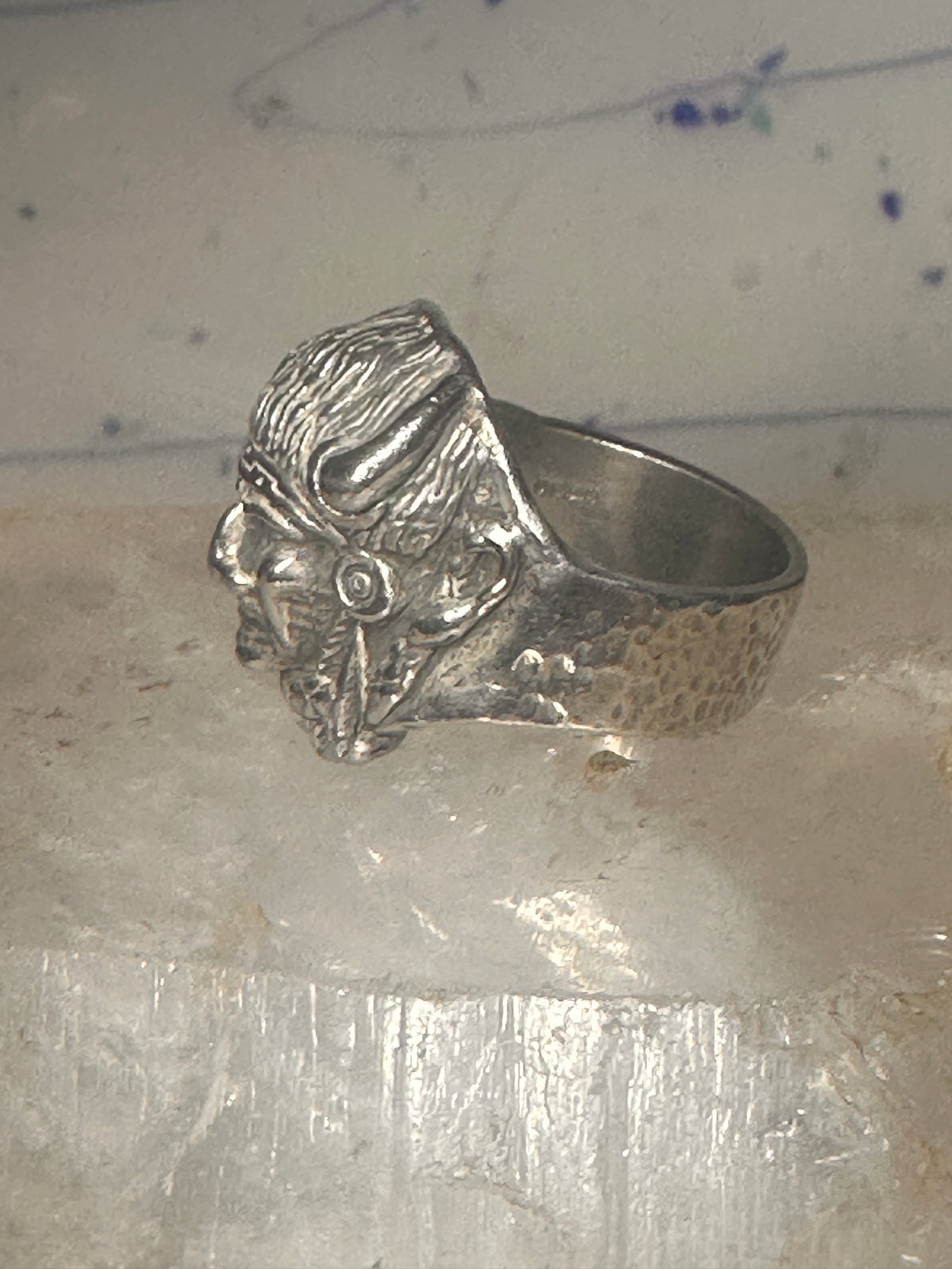 Buffalo headdress ring southwest chief size 10.2 sterling silver men women