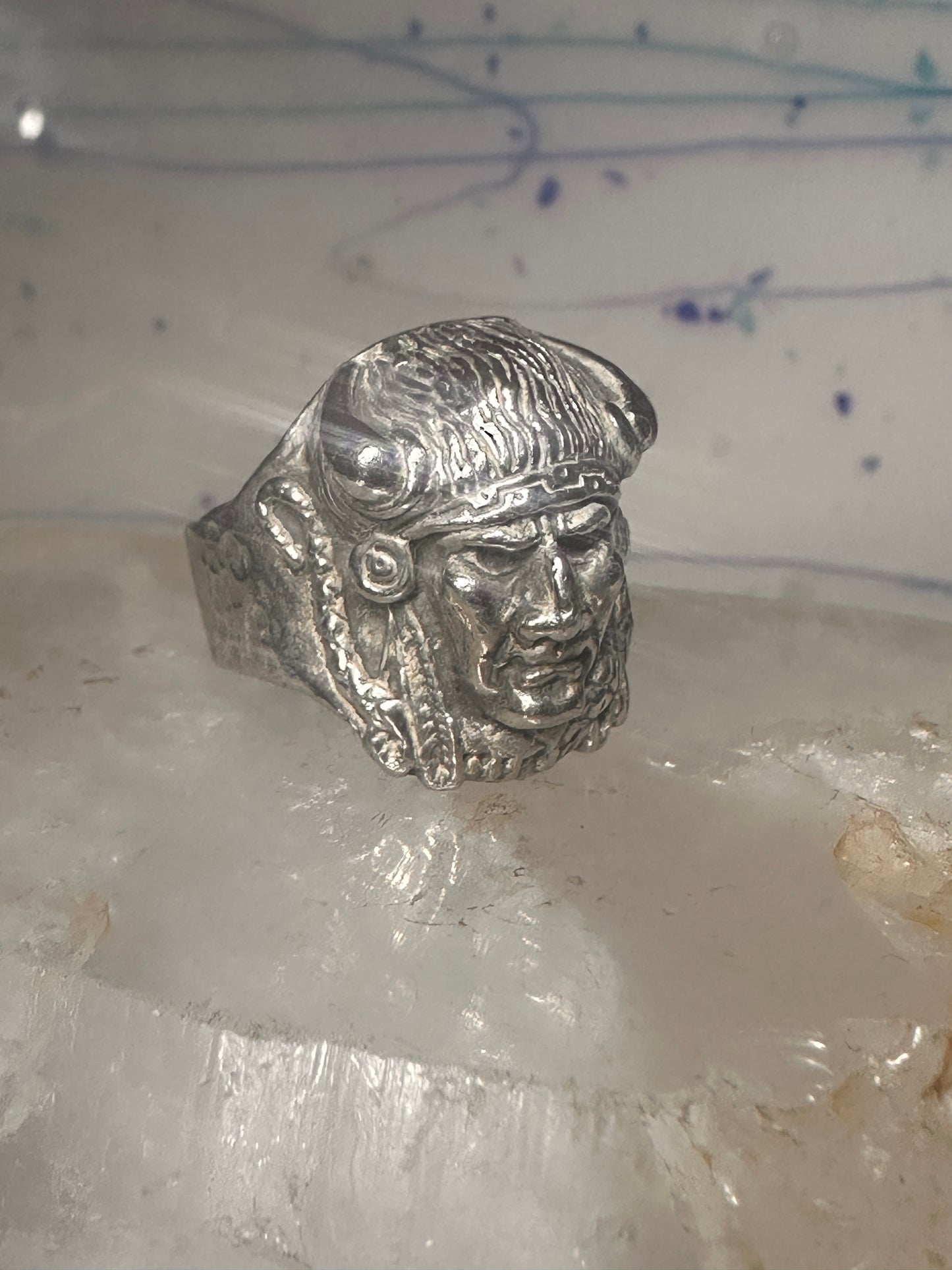 Buffalo headdress ring southwest chief size 10.2 sterling silver men women