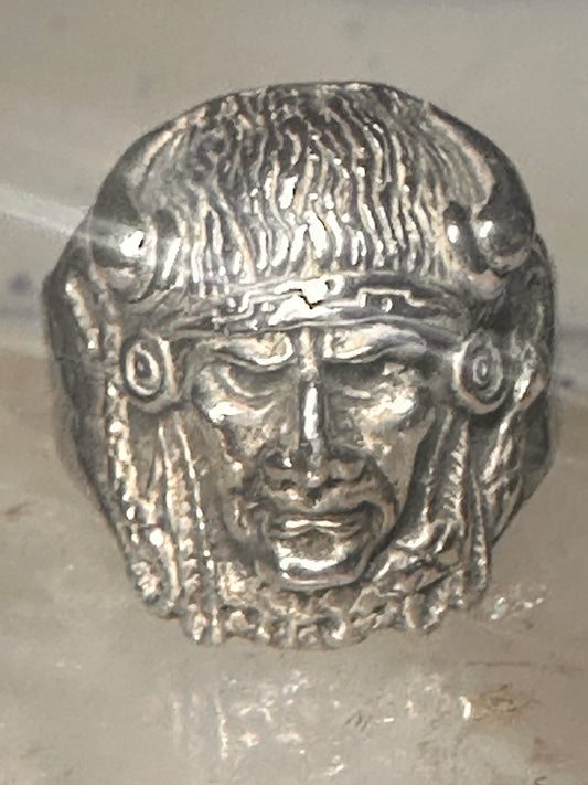 Buffalo headdress ring southwest chief size 10.2 sterling silver men women