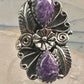Amethyst ring southwest leaves Size size 7.75 sterling silver women girls