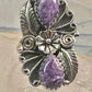 Amethyst ring southwest leaves Size size 7.75 sterling silver women girls