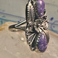 Amethyst ring southwest leaves Size size 7.75 sterling silver women girls