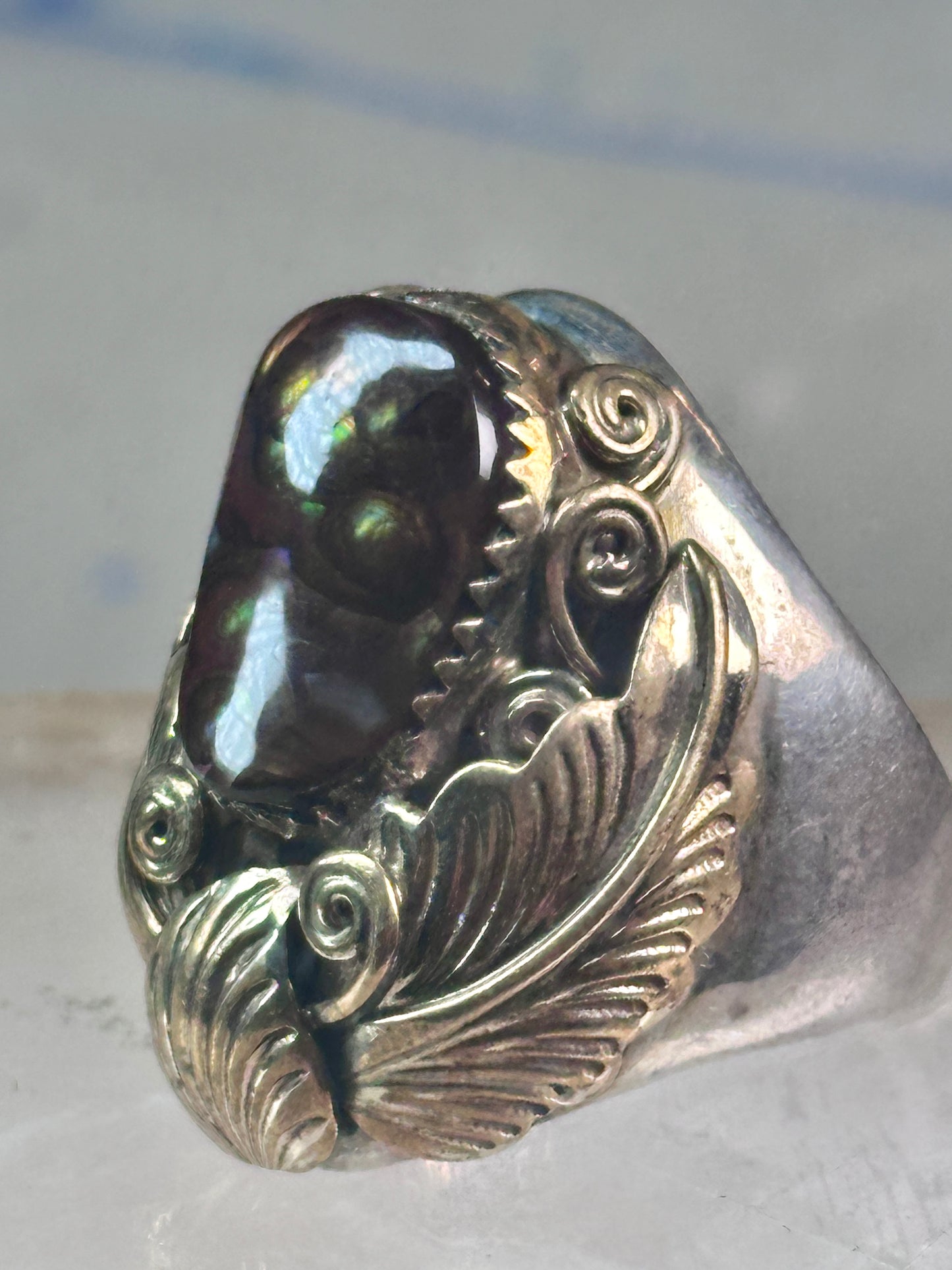 Navajo ring fire agate Heavy size 9.75 sterling silver women men