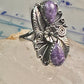 Amethyst ring southwest leaves Size size 7.75 sterling silver women girls