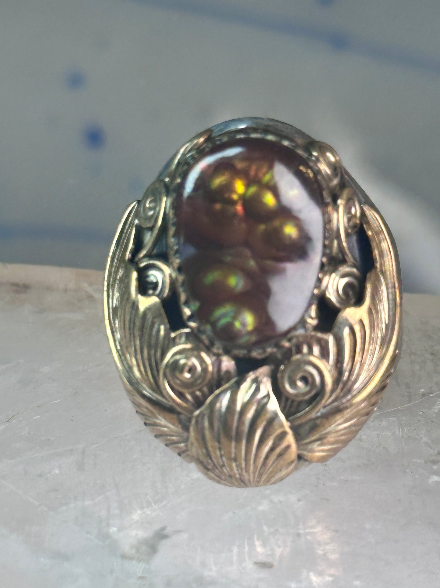 Navajo ring fire agate Heavy size 9.75 sterling silver women men