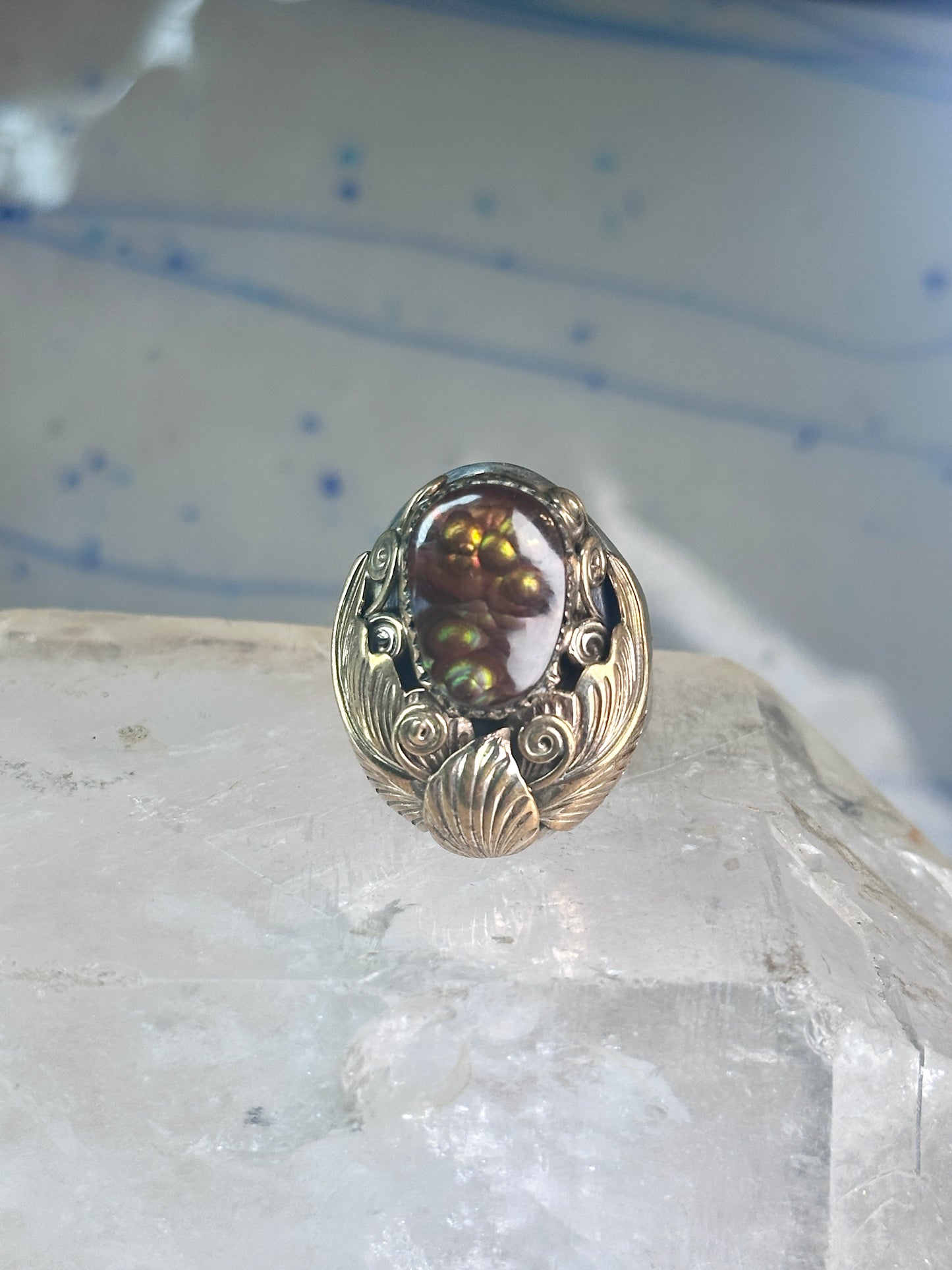 Navajo ring fire agate Heavy size 9.75 sterling silver women men