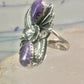 Amethyst ring southwest leaves Size size 7.75 sterling silver women girls