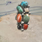Long Multi gemstone Navajo ring southwest Size 7 sterling silver women