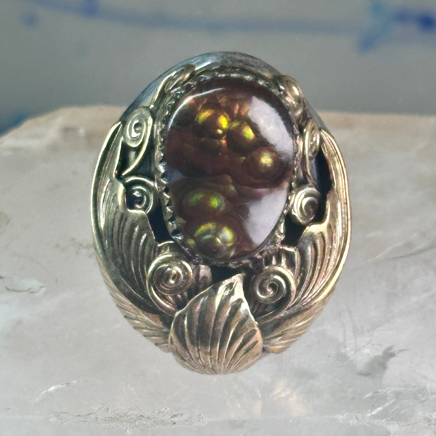 Navajo ring fire agate Heavy size 9.75 sterling silver women men