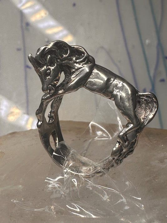Horse ring southwest band size 5.25 sterling silver cowgirl women