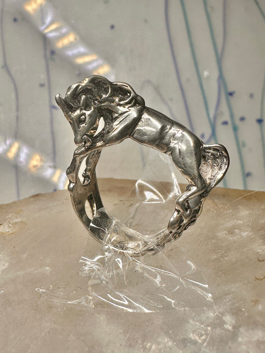 Horse ring southwest band size 5.25 sterling silver cowgirl women