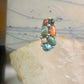 Long Multi gemstone Navajo ring southwest Size 7 sterling silver women