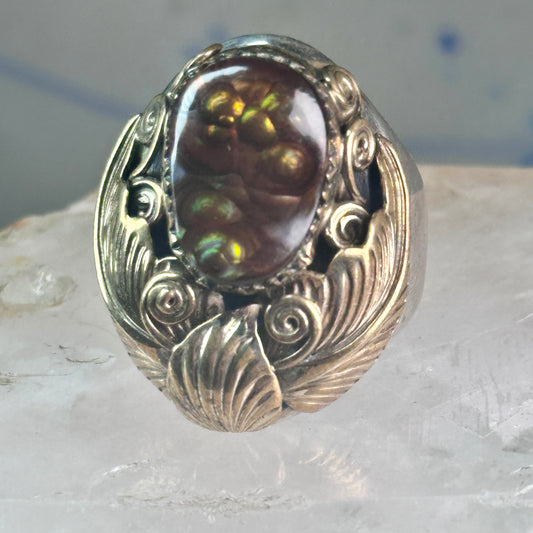 Navajo ring fire agate Heavy size 9.75 sterling silver women men