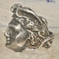 Face ring Mercury Greco Roman Classical face band size 7.50 sterling silver women