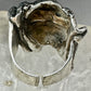 Brutalist face ring figurative band size 7 sterling silver women  AS IS