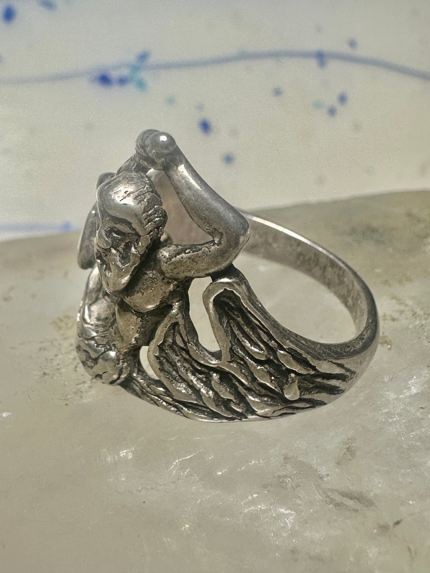 Triton ring biker band sterling silver Sea God Triton merman,the son of sea god Poseidon Amphitrite.