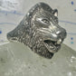 Lion ring biker band size 10.2 sterling silver women men