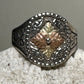 Black Hills Gold ring floral band size 10 sterling silver women men