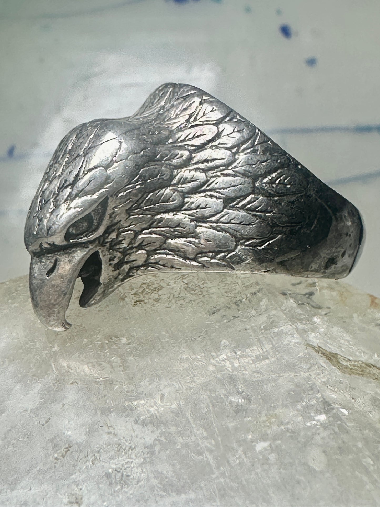 Eagle ring biker band size 12 sterling silver women men