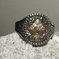 Black Hills Gold ring floral band size 10 sterling silver women men