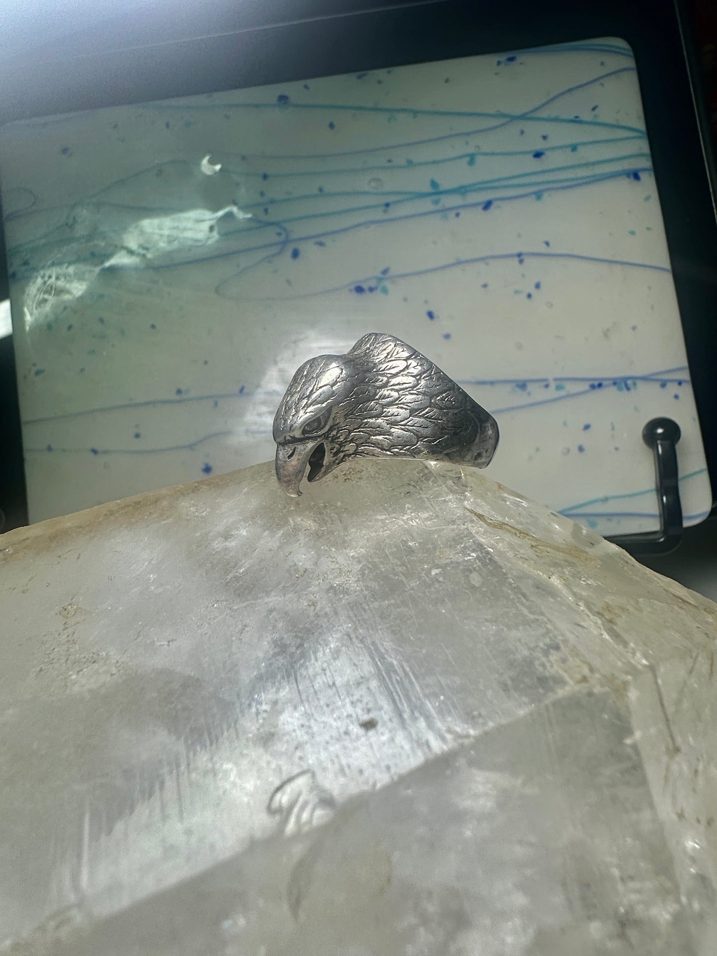 Eagle ring biker band size 12 sterling silver women men