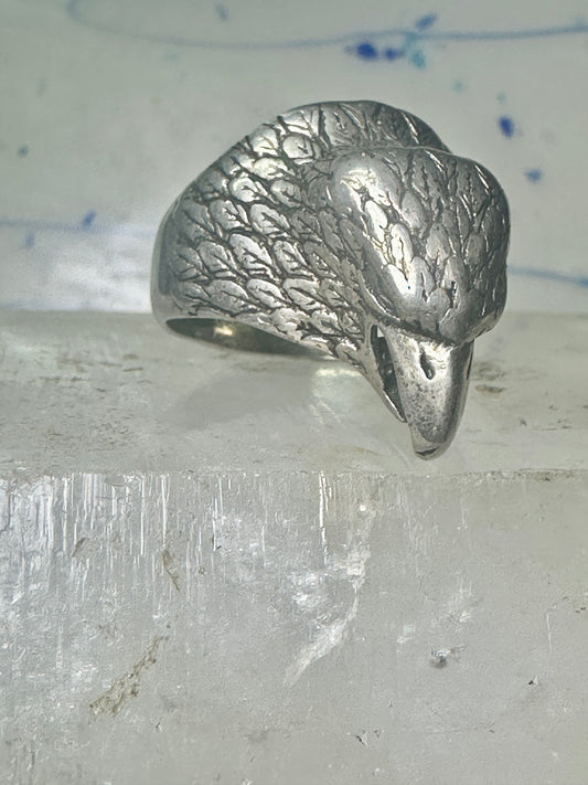 Eagle ring biker band size 12 sterling silver women men