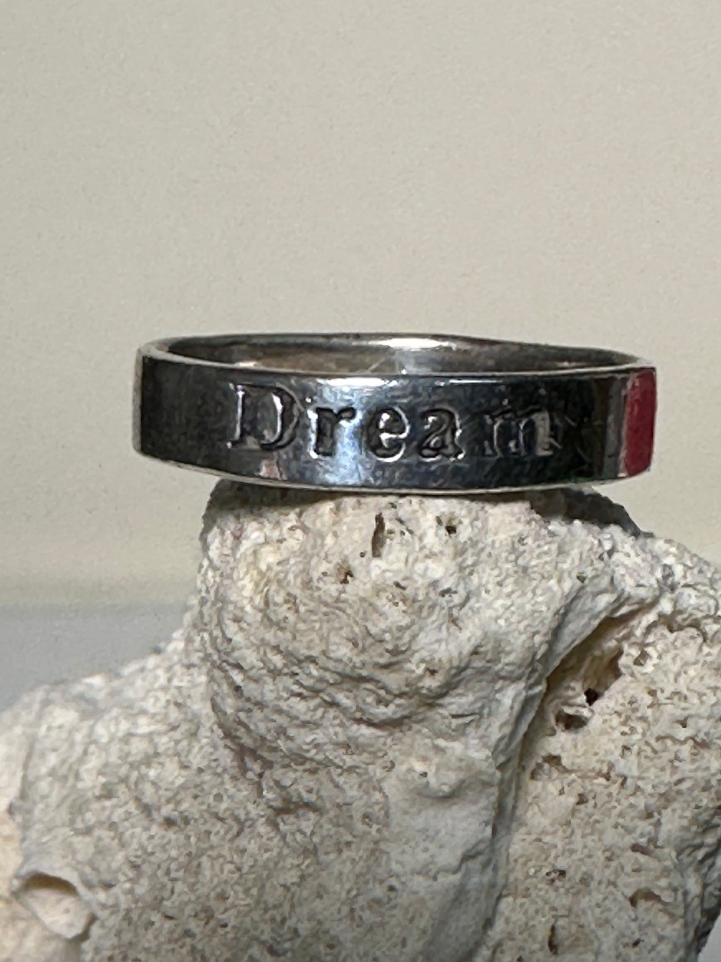 Dream ring word band size 6.50 sterling silver women