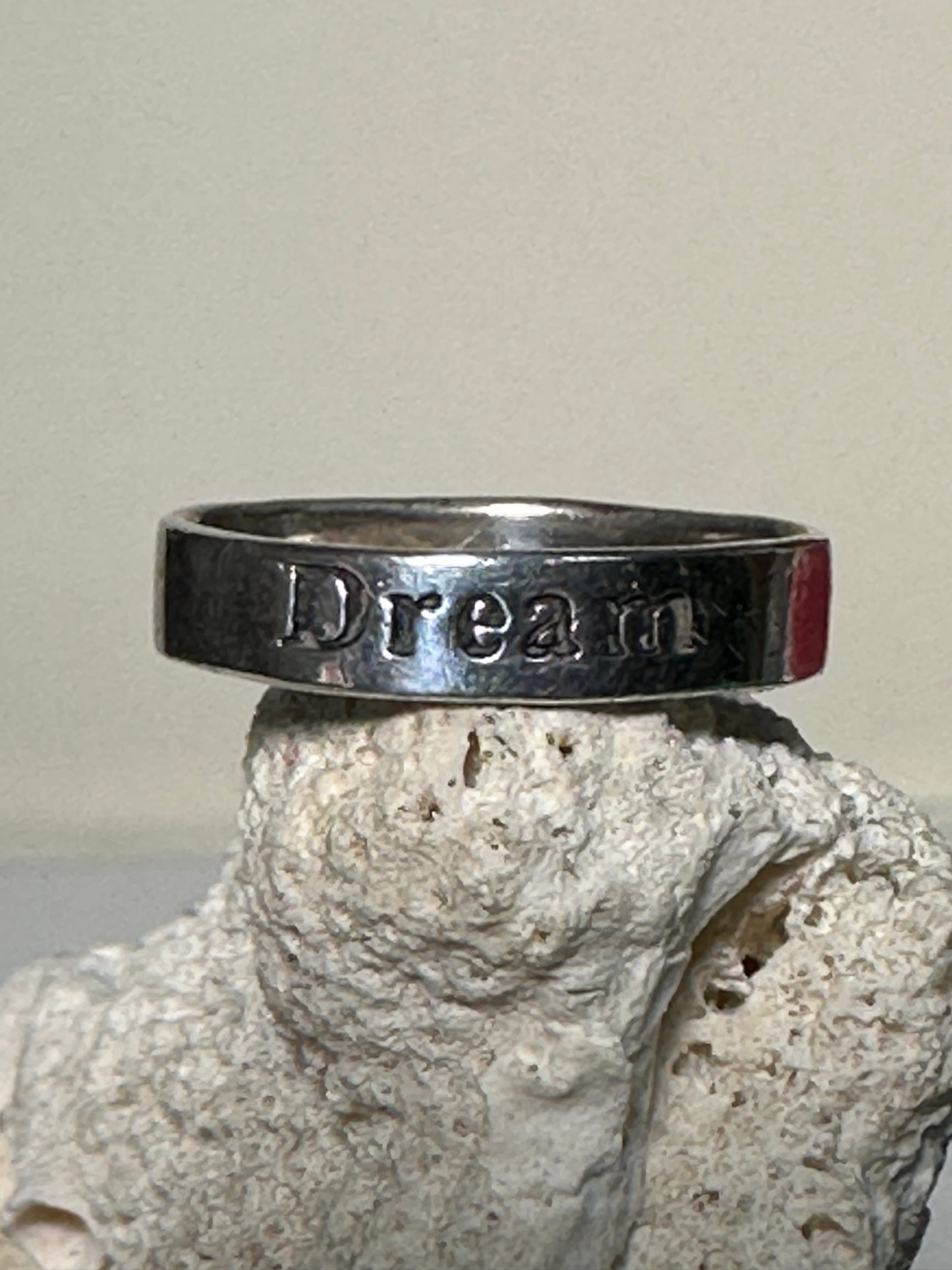 Dream ring word band size 6.50 sterling silver women