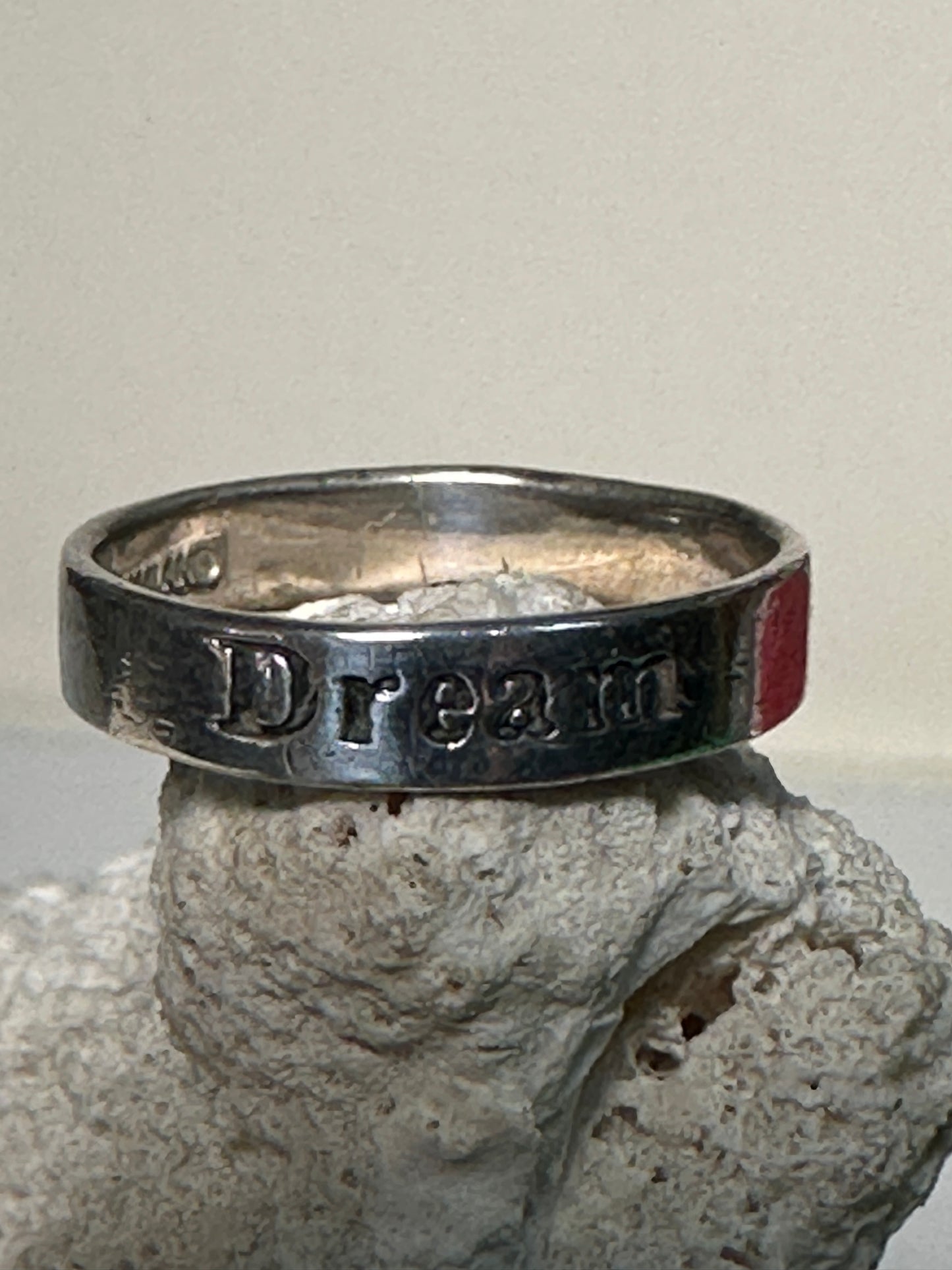 Dream ring word band size 6.50 sterling silver women