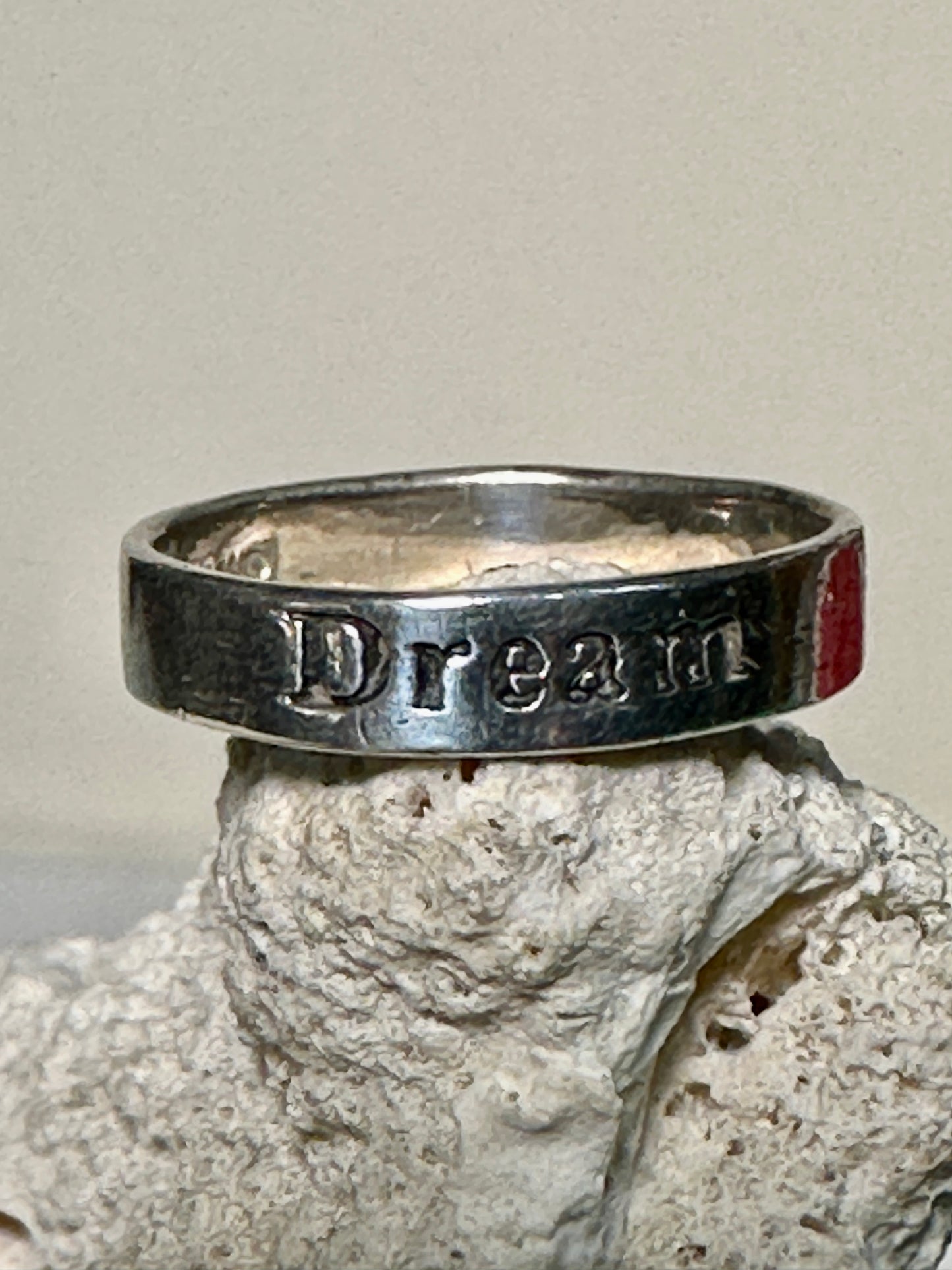 Dream ring word band size 6.50 sterling silver women