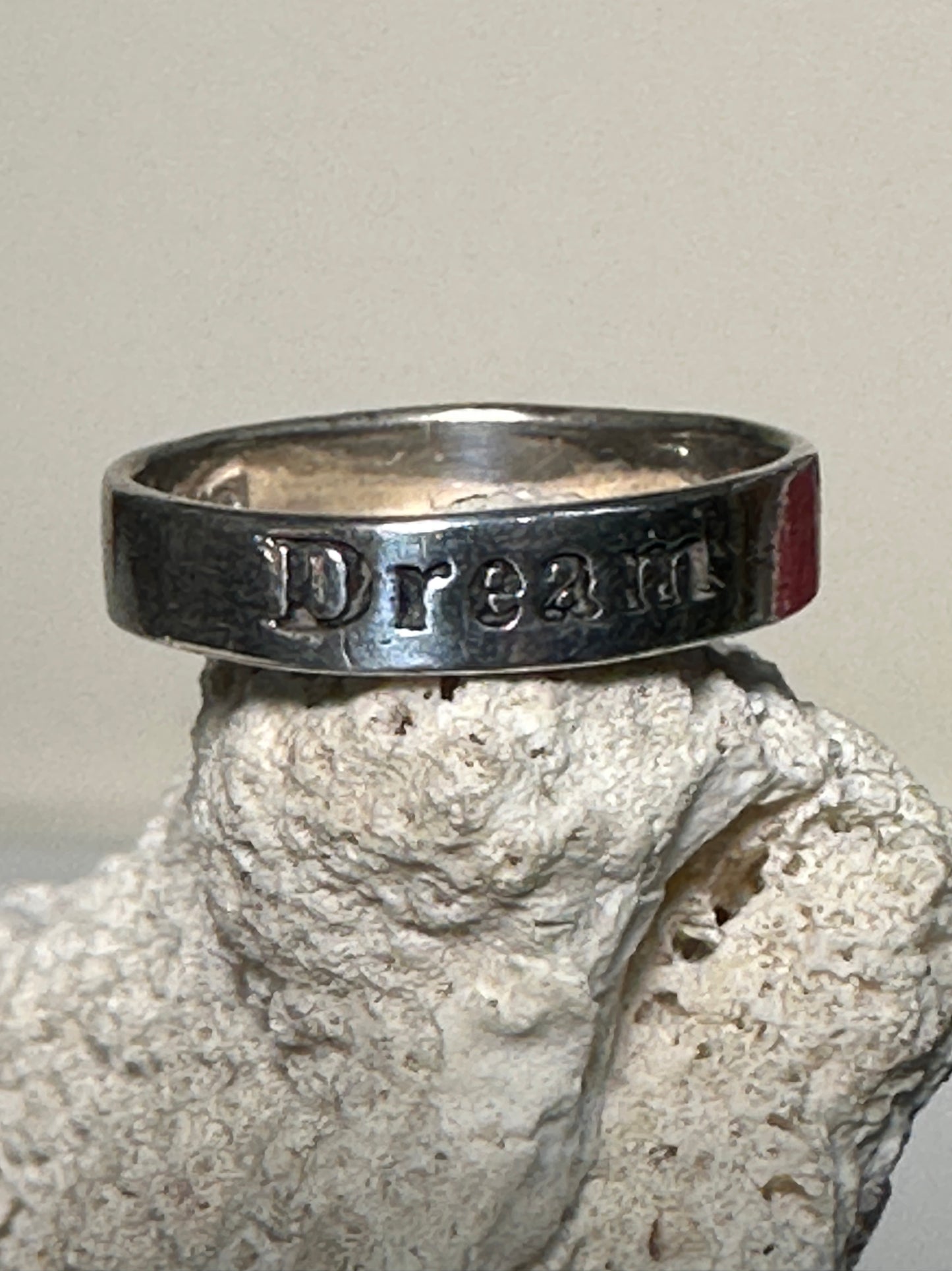 Dream ring word band size 6.50 sterling silver women