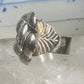 Rose ring big flower band size 7.75 sterling silver women girls