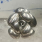 Rose ring big flower band size 7.75 sterling silver women girls