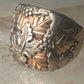Black Hills Gold ring leaves band size 10.25 sterling silver women men AS IS