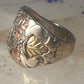 Black Hills Gold ring leaves band size 10.25 sterling silver women men AS IS