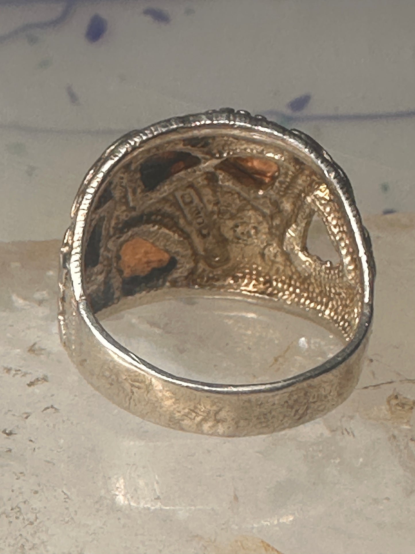 Black Hills Gold ring leaves band size 10.25 sterling silver women men AS IS